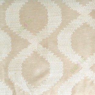 Beige cream color traditional ogee embroidery pattern digital weaving texture main curtain